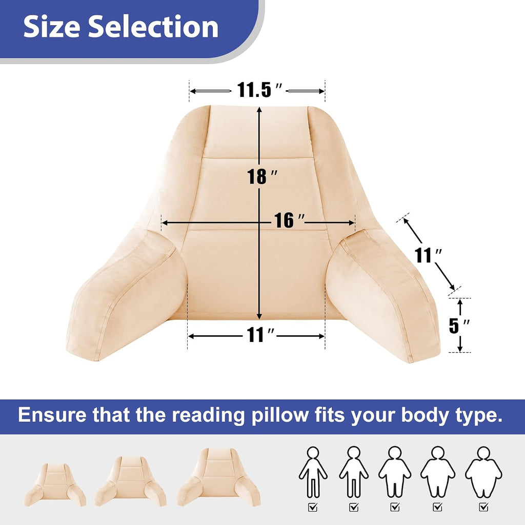 IASEAHK Reading Pillows for Sitting in Bed Adult, Back Pillow for Bed Sitting Up, Backrest Pillows with Shredded Foam for Adult&Teens…