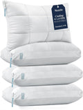 Nuzzlepillow Nuzzle Pillows Standard Size Set of 4, Adjustable Firm Pillows Luxury Hotel Collection Bed Pillows – Adjust Height Soft Cooling…