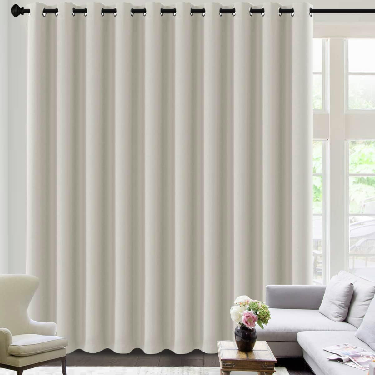 H.VERSAILTEX Blackout Curtains for Sliding Glass Door Room Divider Curtains Noise Reduce Curtain Panel Portable Window Screen S…