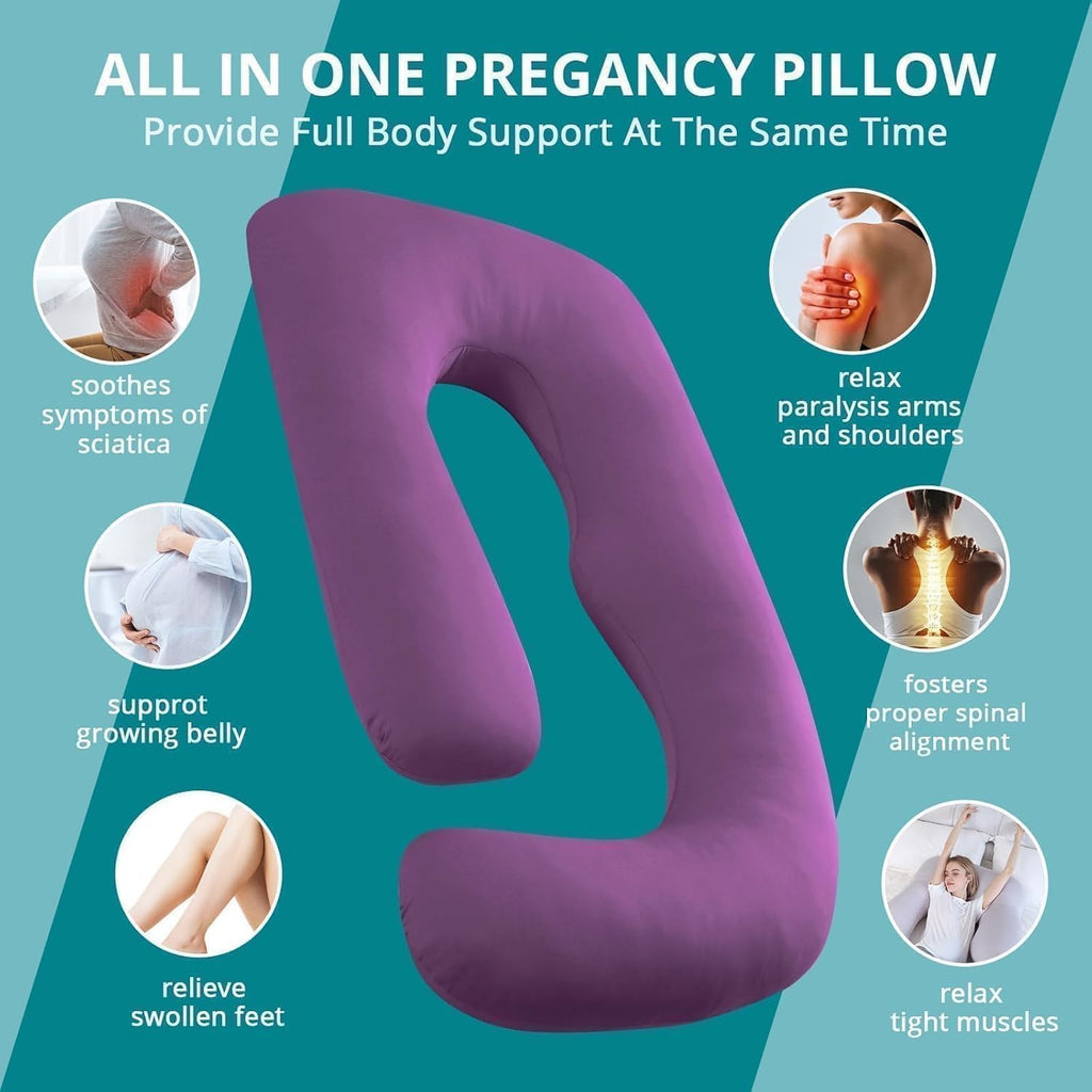 Sasttie Pregnancy Pillows for Sleeping, Jumbo U Shaped Cooling Full Body Pillow with Removable Cover, Pregnant Women Must Haves, Maternity…