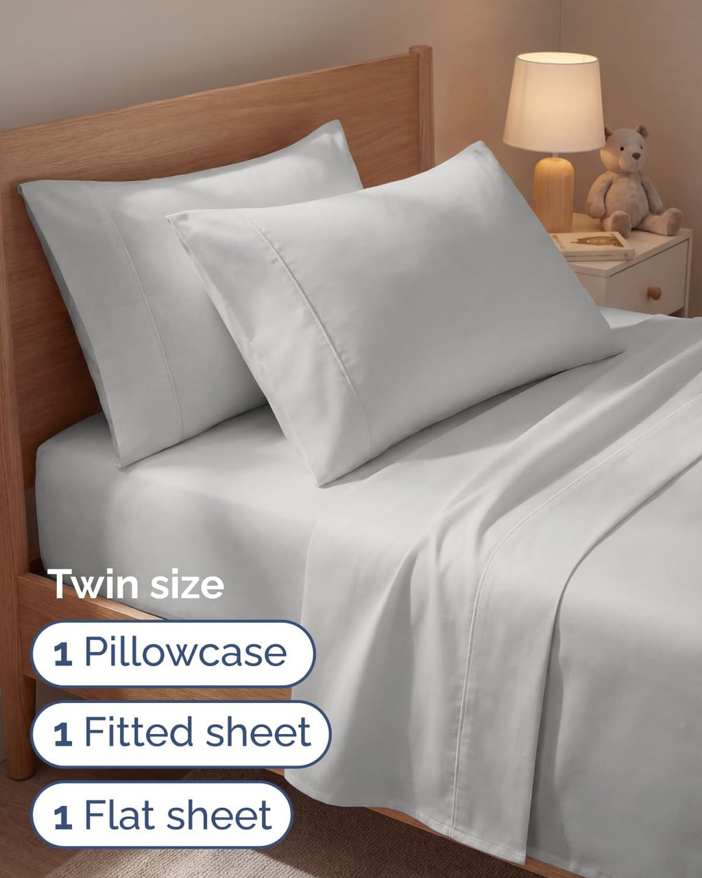 Twin 4 Piece Sheet Set - Comfy Breathable & Cooling - Hotel Luxury Bedding for Women, Men, Kids, Teens & Children - 1 Flat & 1 Fitted…