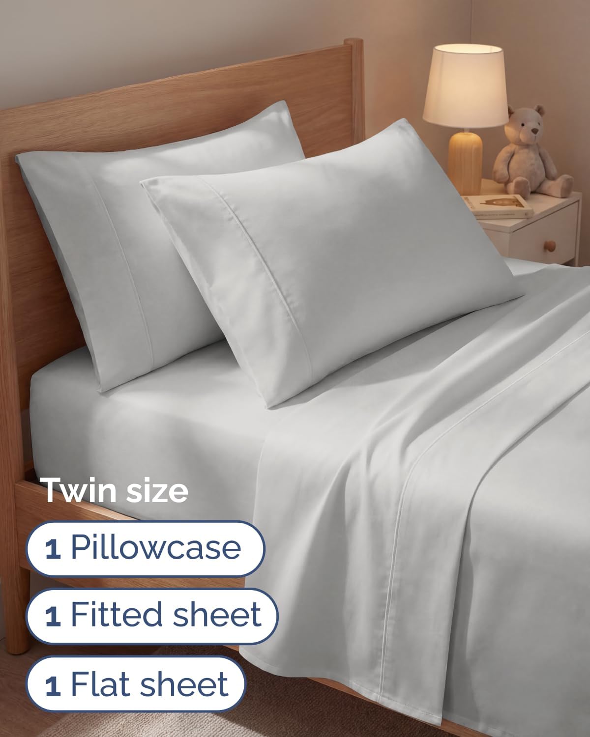Twin 4 Piece Sheet Set - Comfy Breathable & Cooling - Hotel Luxury Bedding for Women, Men, Kids, Teens & Children - 1 Flat & 1 Fitted…