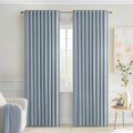 Miulee Light Blue Back Tab Blackout Curtains 90 Inches Long 2 Panels Set for Living Room Bedroom Privacy, Rod Pocket/Pinch Pleat Thermal In…