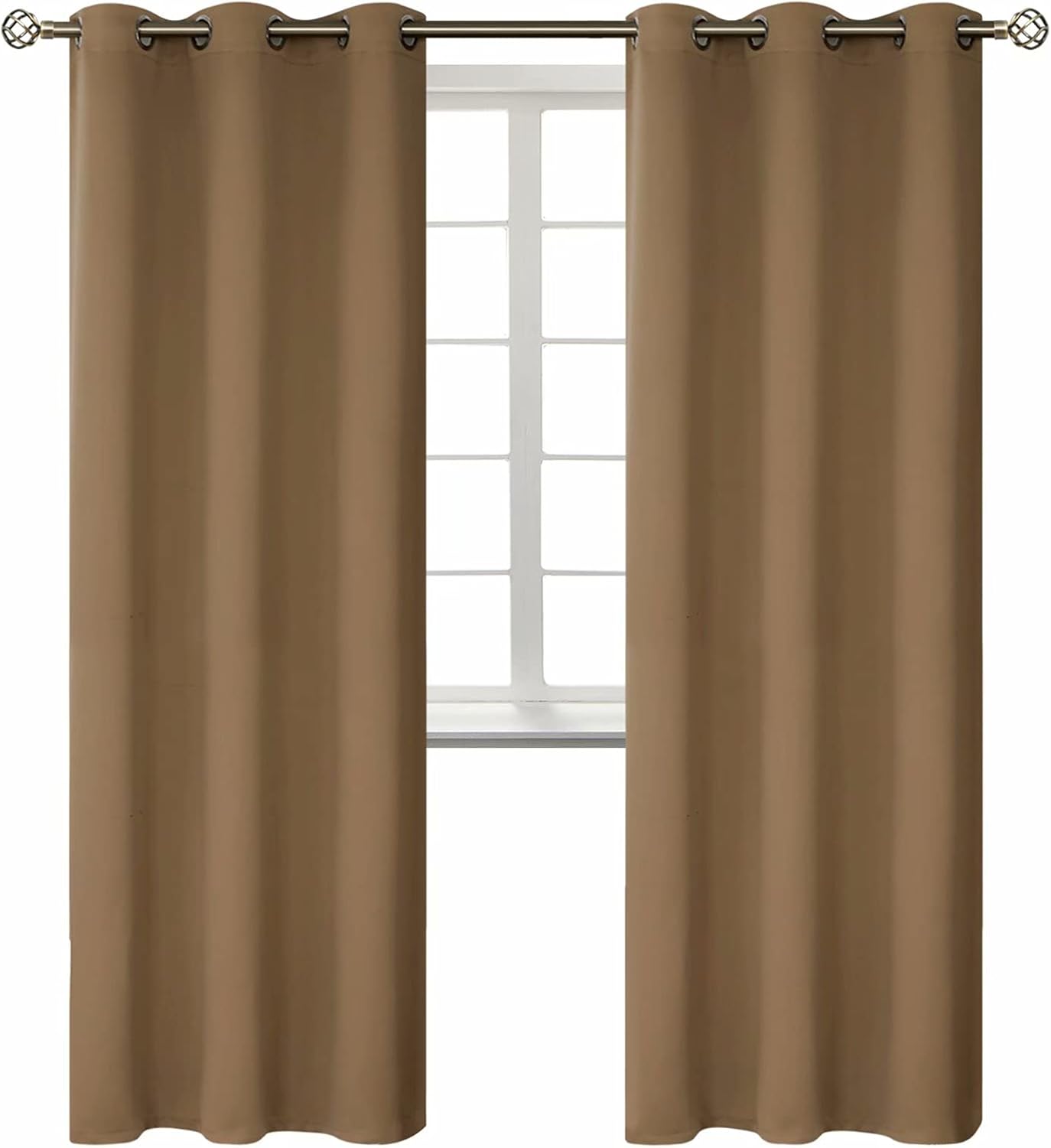 BGment Blackout Curtains for Living Room - Grommet Thermal Insulated Room Darkening Curtains for Bedroom, 2 Panels of 42 x 84 Inch, Taupe 8…