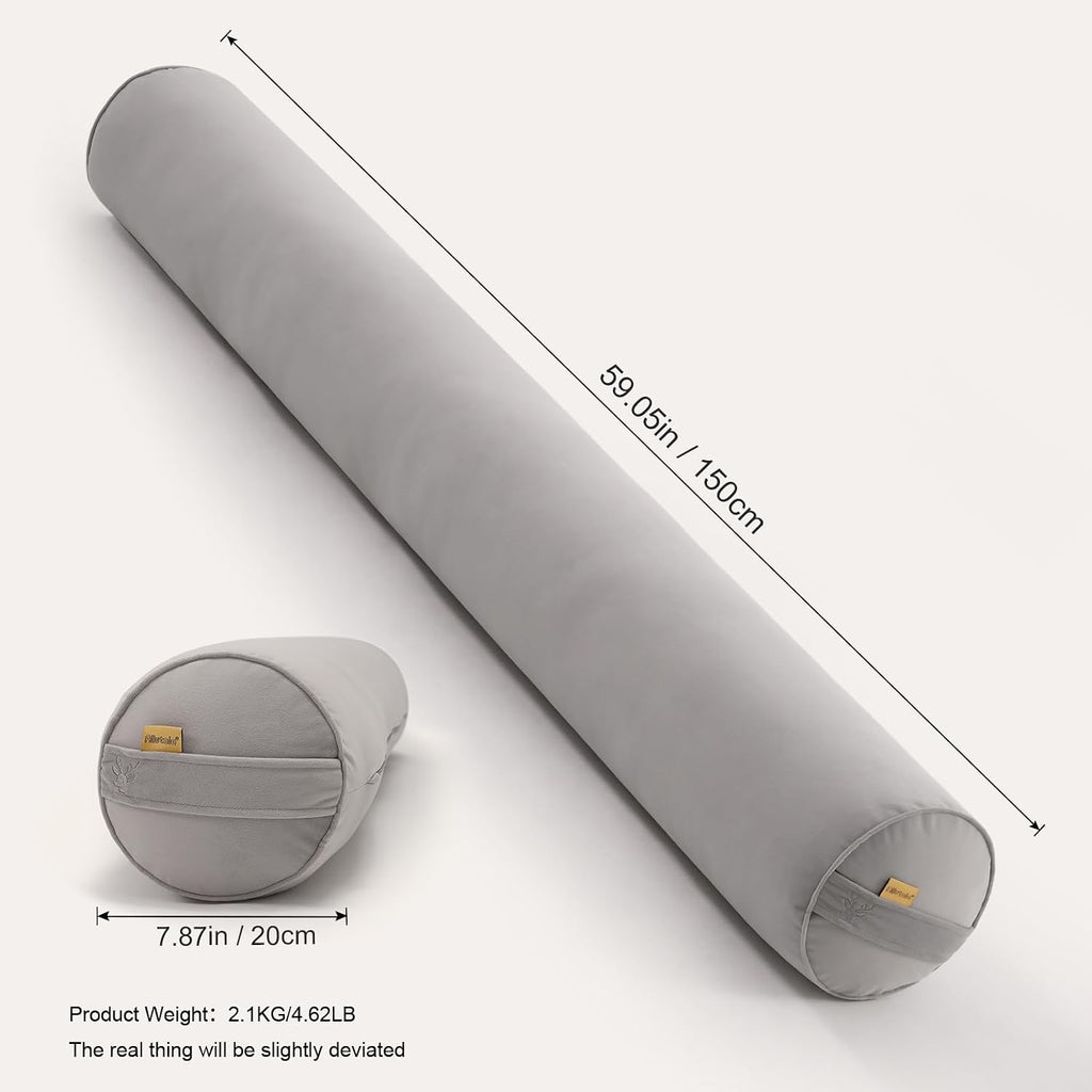 Body Pillow for Adults, Long Round Pillow, Big Cylindrical Pillow, Large Full Bolster Pillows for Side Sleepers (Zinc Gray, 59"*7.87")