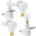 4 Sets Plug in Night Light 120V Night Lights Plug into Wall Includes 7W E12 Bulb and Metal Clips Nightlight Plugin, White