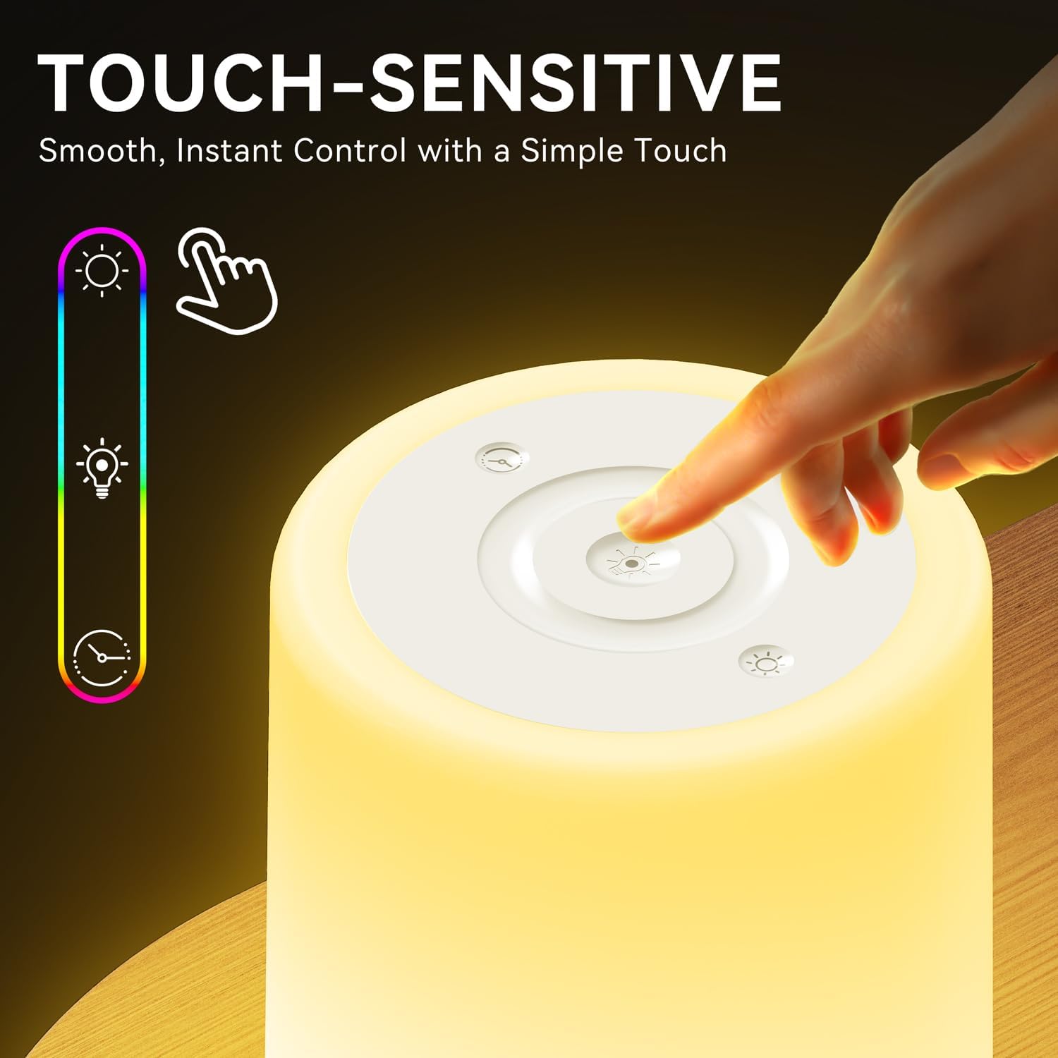 Auxmir Nursery Night Light for Baby, Rechargeable Touch Lamp for Breastfeeding & Diaper Changes, 256 RGB Colors 5 Brightness Levels, 1/2/3H…