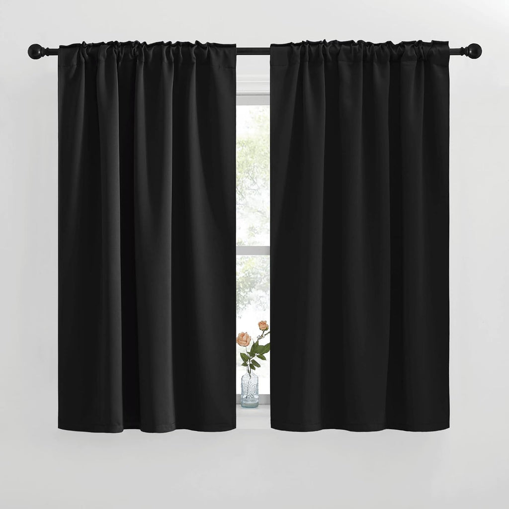 NICETOWN Halloween Blackout Curtains Window Panel Drapes - (Black Color) W42 x L50, Double Panels, Home Decoration Light Blocking Thermal…