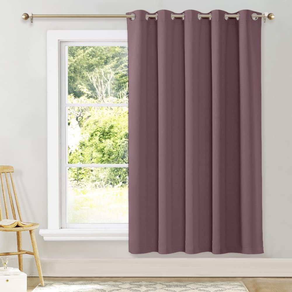 NICETOWN Bedroom Window Blackout Curtain Panel, Dry Rose, 1 Panel, 70 x 72 inch, Thermal Insulated Blackout Drape/Drapery for Loft, Guestroom