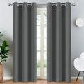 Yakamok Room Darkening Grommet Window Drapes Thermal Insulated Light Blocking Blackout Curtains for Bedroom(Dark Grey,38Wx84L,2 Panels)