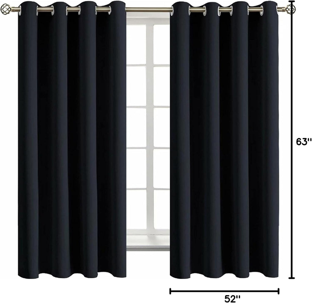 BGment Black Blackout Curtains for Bedroom - Grommet Thermal Insulated Room Darkening Block Out Curtains for Living Room, Set of 2 Panels,…