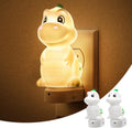 L LOHAS LED Plug in Night Light for Kids,2-Pack 3D Cute Dinosaur Night Lights with Dusk to Dawn Sensor, RGB+Soft White 3000K Dinosaur…