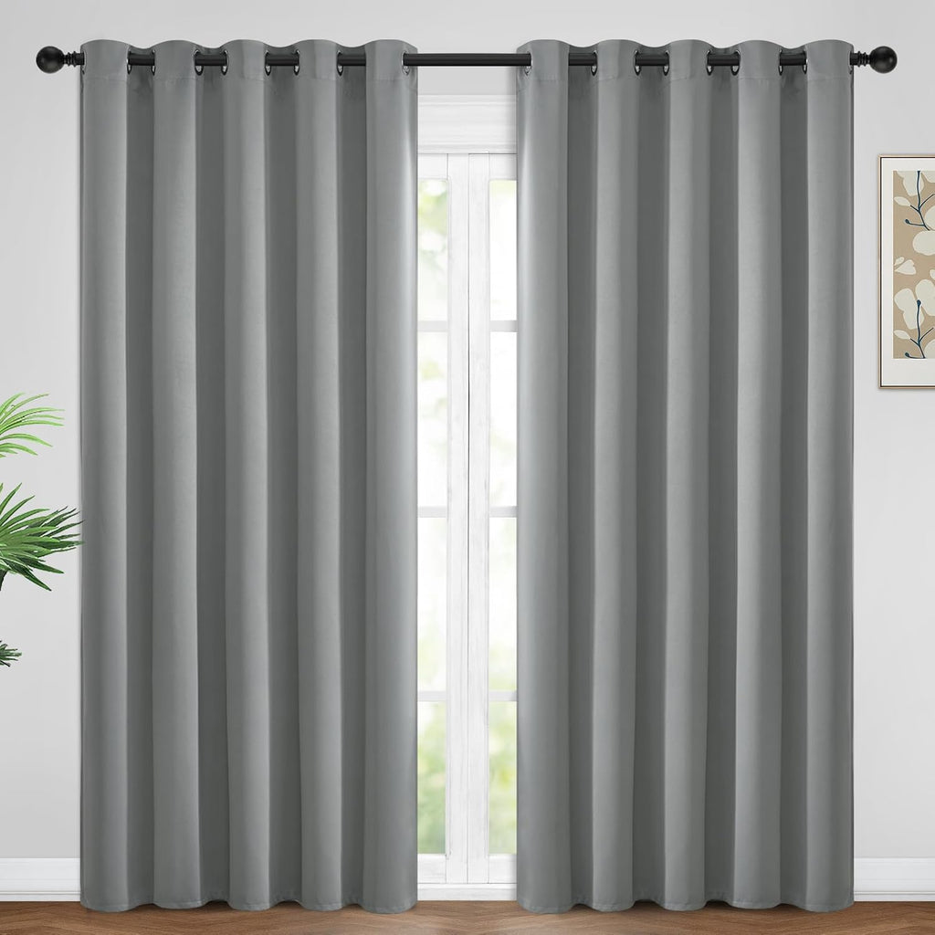 Yakamok Dove Grey Room Darking 84 Inch Length 2 Panel Sets for Livingroom Dining Room Darkening Thermal Insulated Bay Window Hotel Modern…