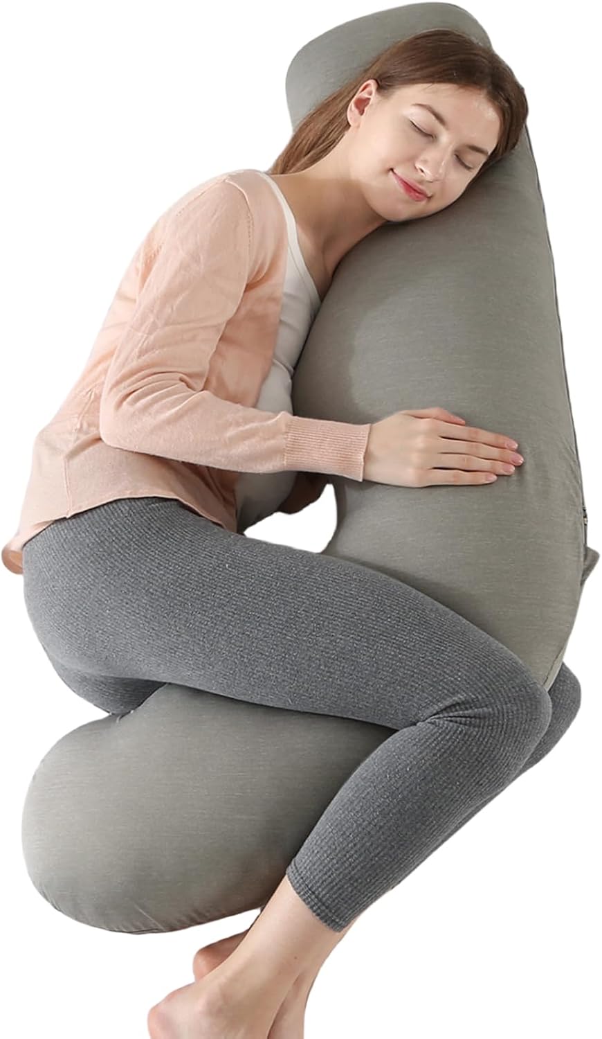 BATTOP Pregnancy Pillows with Cooling Cover, Cooling Maternity Pillow for Sleeping, Support for Belly, HIPS, Legs, Pregnancy Must Haves, Side…