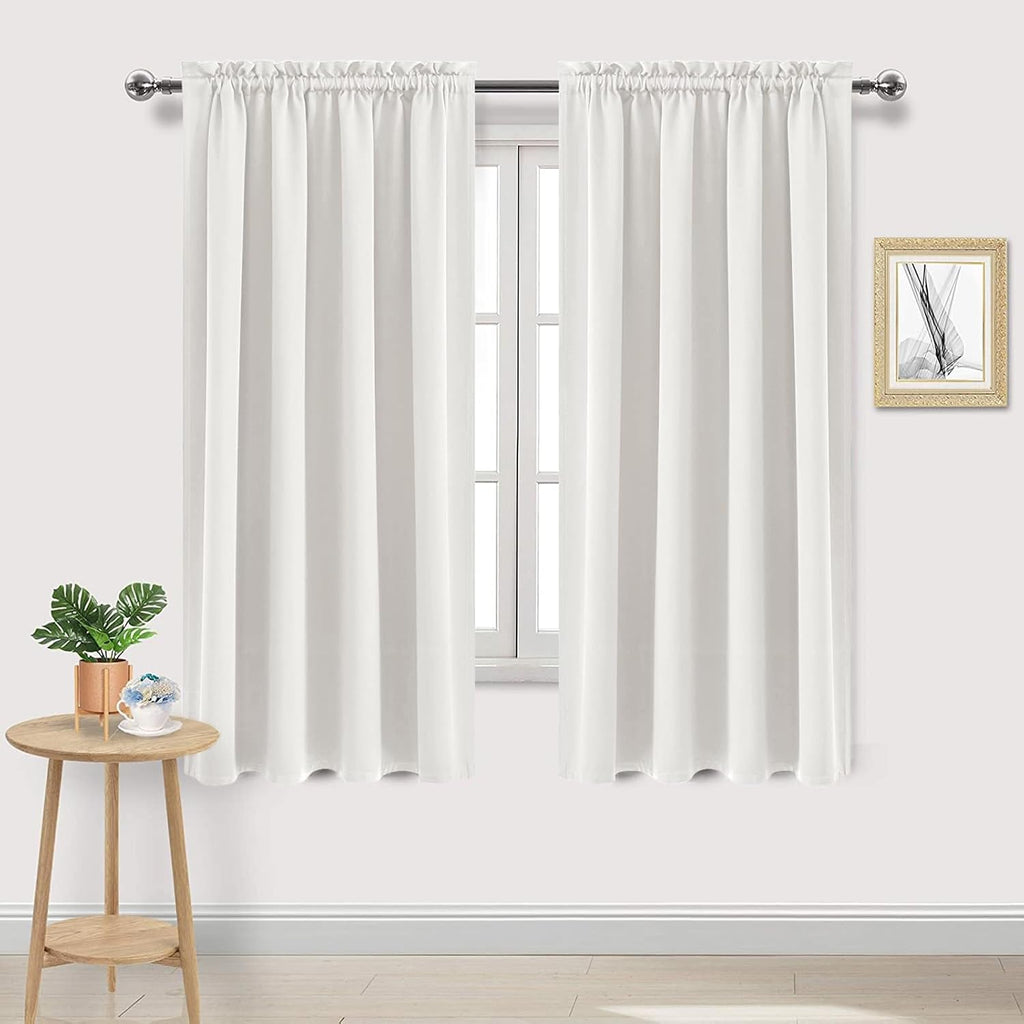 DWCN Blackout Curtains Thermal Insulated, Energy Saving & Noise Reducing Bedroom and Living Room Curtains, Ivory, W 52x L 63 Inch, Set of…
