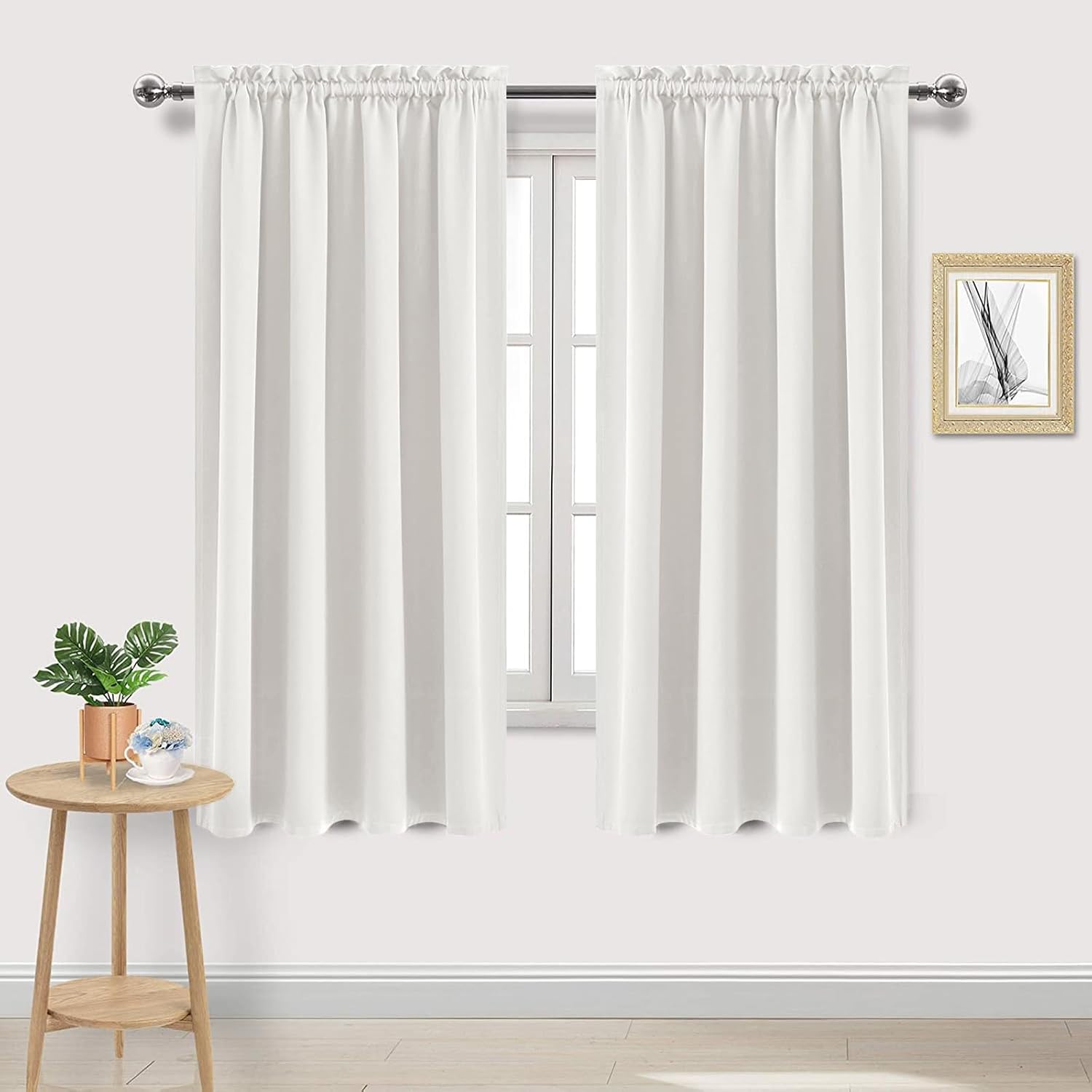 DWCN Blackout Curtains Thermal Insulated, Energy Saving & Noise Reducing Bedroom and Living Room Curtains, Ivory, W 52x L 63 Inch, Set of…