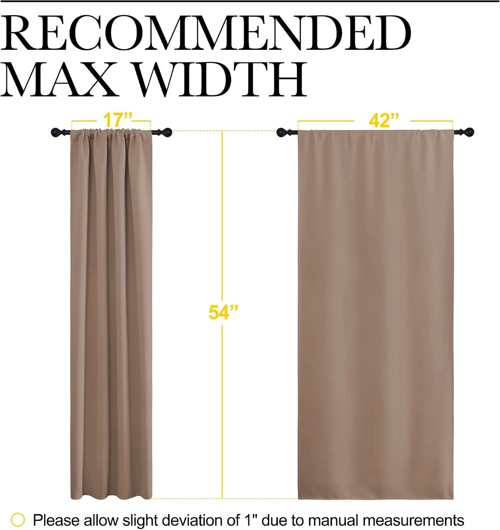 NICETOWN Kitchen Window Blackout Curtains - Window Treatment Thermal Insulated Rod Pocket Small Blackout Draperies/Drapes for…