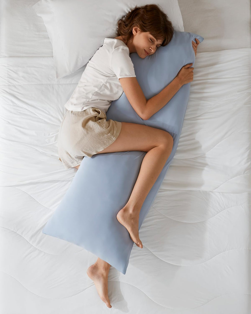 Madisonpark Madison Park Cooling Body Pillow for Side Sleepers & Hot Sleepers, 20"x54" Full Body Pillow with Memory Foam Fill, Pregnancy &…