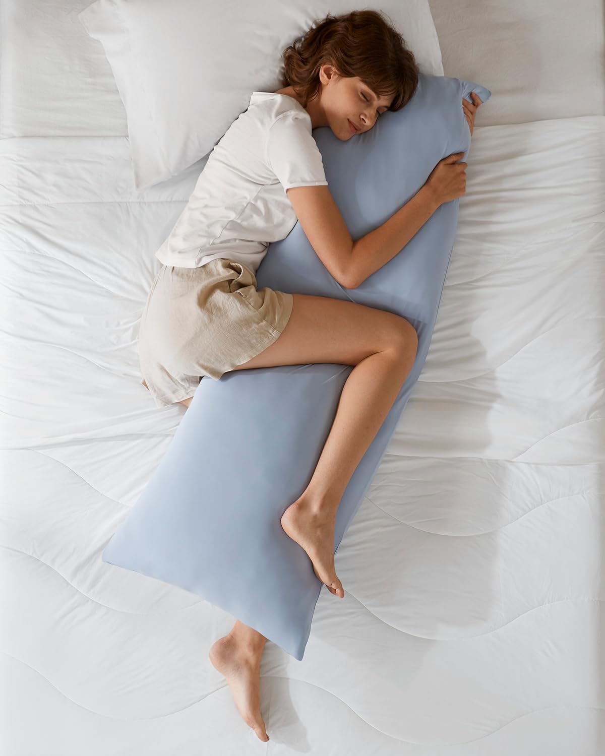 Madisonpark Madison Park Cooling Body Pillow for Side Sleepers & Hot Sleepers, 20"x54" Full Body Pillow with Memory Foam Fill, Pregnancy &…
