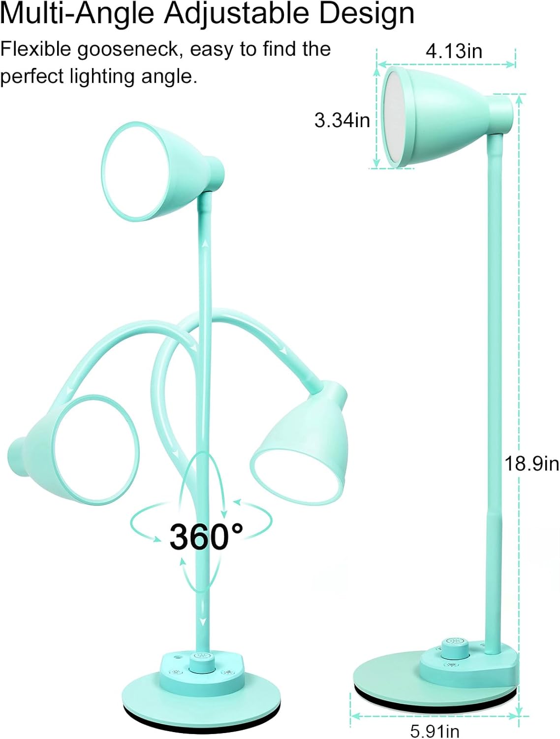 BOHON LED Desk Lamp with USB Charging Port, 3 Color Modes Fully Dimmable Reading Lamp, Auto Dimming Task Lamp, Flexible Neck Table Light…