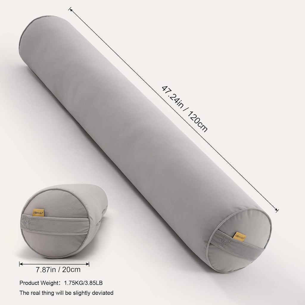 Body Pillow for Adults, Long Round Pillow, Big Cylindrical Pillow, Large Full Bolster Pillows for Side Sleepers (Zinc Gray, 47.24"*7.87")