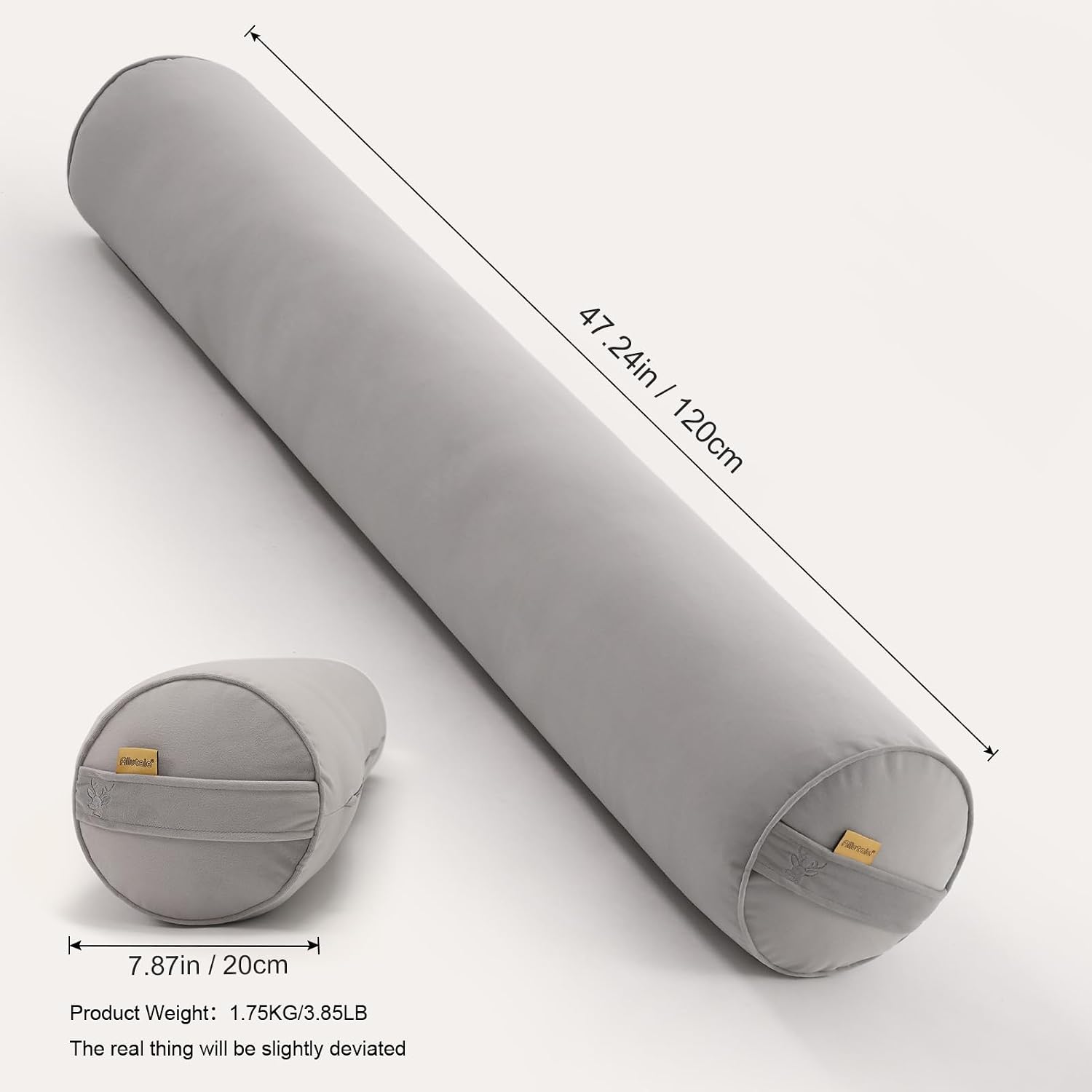 Body Pillow for Adults, Long Round Pillow, Big Cylindrical Pillow, Large Full Bolster Pillows for Side Sleepers (Zinc Gray, 47.24"*7.87")
