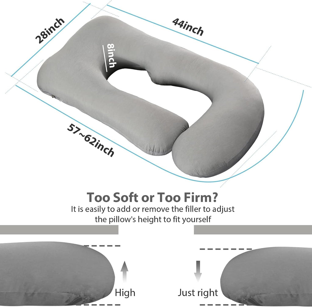 BATTOP Pregnancy Pillows for Sleeping, Full Body Maternity Pillow with Cooling Cover, Support for Back, Hips, Legs, Belly for Pregnant…