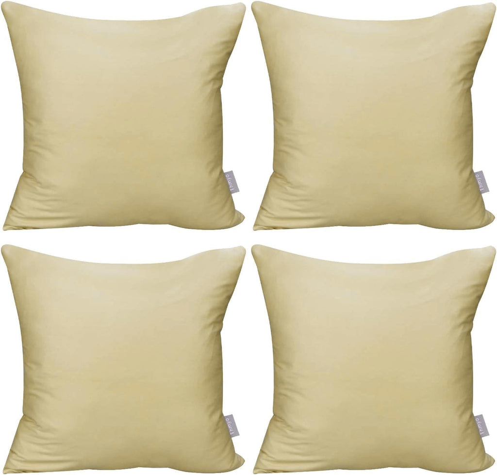 Thmyo 4-Pack 100% Cotton Comfortable Solid Decorative Throw Pillow Case, Thmyo Square Cushion Cover Pillowcase Sublimation Blank Pillow Cove…