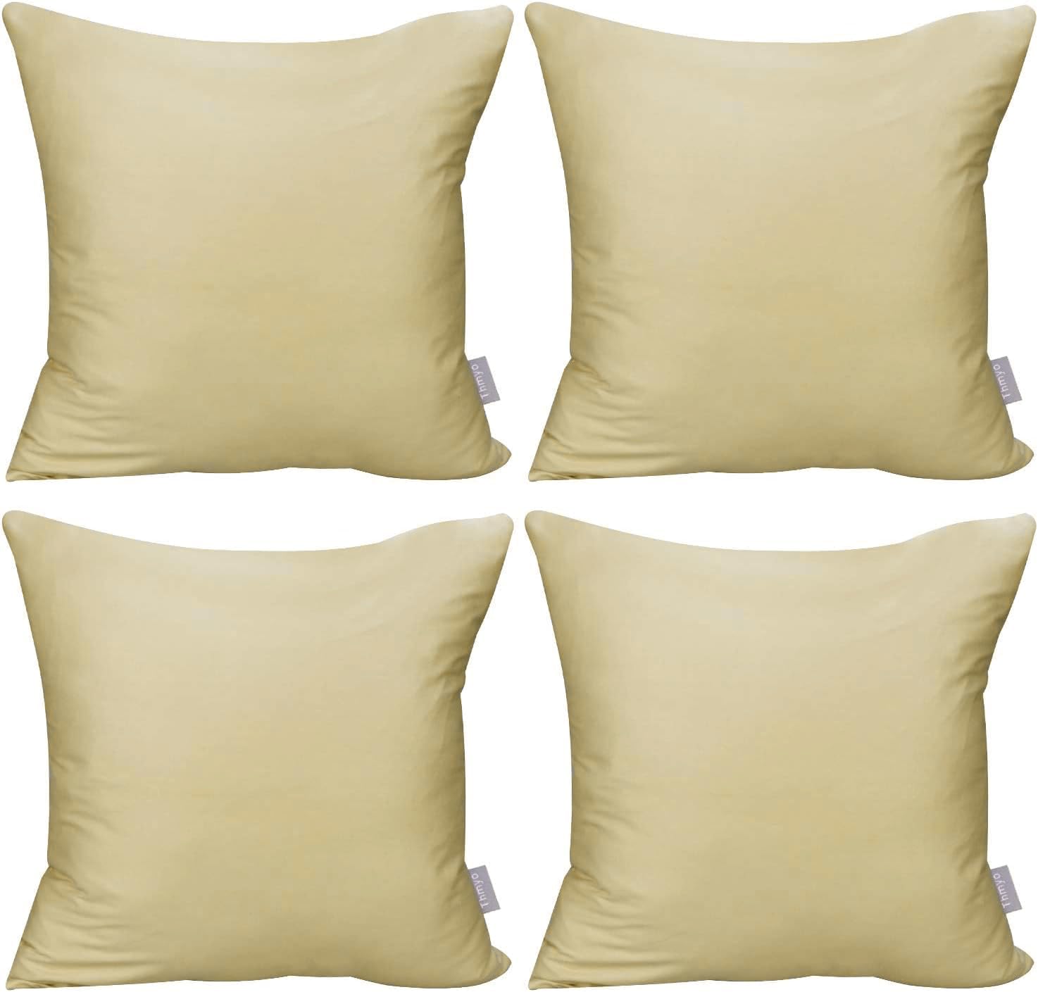Thmyo 4-Pack 100% Cotton Comfortable Solid Decorative Throw Pillow Case, Thmyo Square Cushion Cover Pillowcase Sublimation Blank Pillow Cove…
