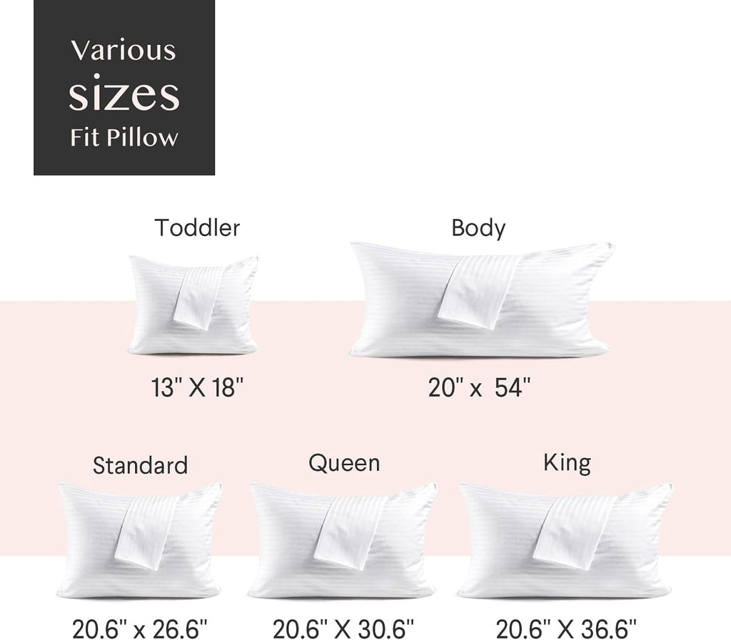Faunna 600TC 100% Cotton Pillow Protectors, Body Size (20x54), 2 Pack, Oeko-TEX Certified, Hotel Grade Pillow Cover with Silent Zipper, Zip…