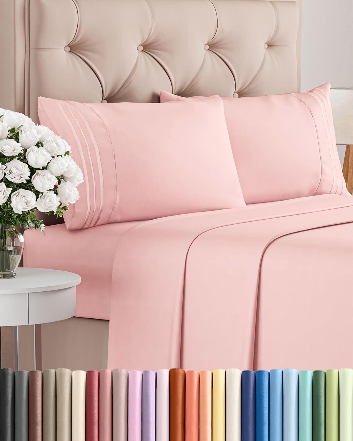 Queen Size 4 Piece Sheet Set - Comfy Breathable & Cooling Sheets - Hotel Luxury Bed Sheets for Women and Men - Deep Pockets, Easy-Fit…