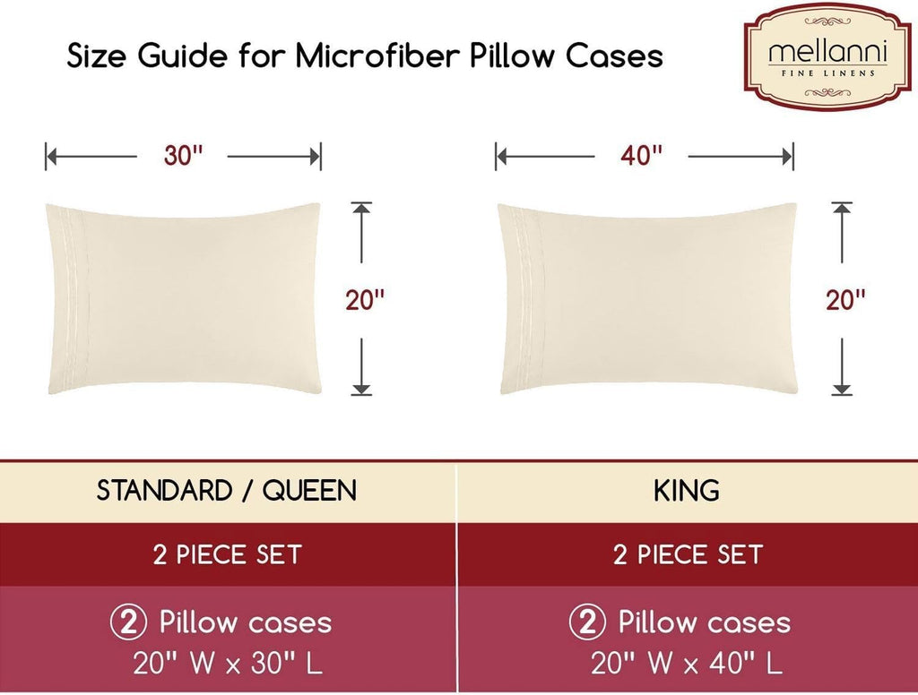 Mellanni Pillow Cases - Luxury, Extra Soft, Cooling Pillow Covers - 2 PC Iconic Collection Pillowcases - Envelope Closure (King 20" x 40",…