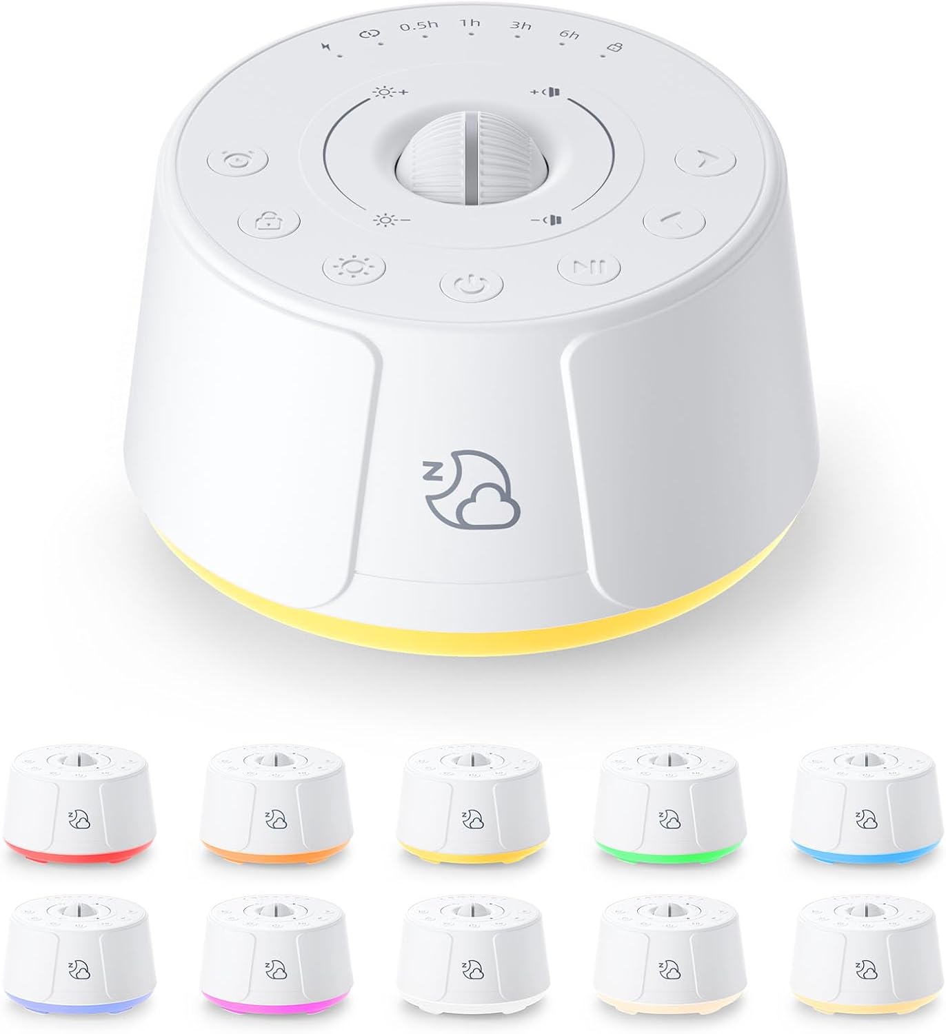 Sound Machine White Noise Machine - 30 Soothing Sounds, 10 Colors Night Light, Rechargeable Battery- Travel Portable Sound Machine for…