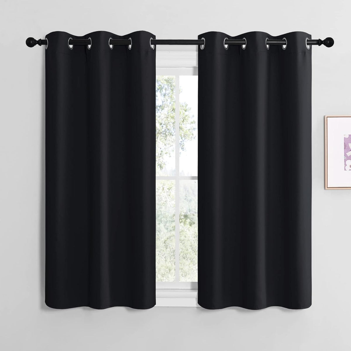 NICETOWN Blackout Draperies Window Curtain Panels, Autumn/Winter Thermal Insulated Solid Grommet Blackout Curtains/Drapes for Cafe (Set…