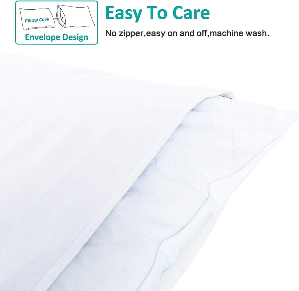 Ntbay King Pillowcase Set - 2 Pack Brushed Microfiber 20x40 Pillowcases - Soft, Wrinkle-Free, Fade-Resistant, Stain-Resistant, White Pillow…