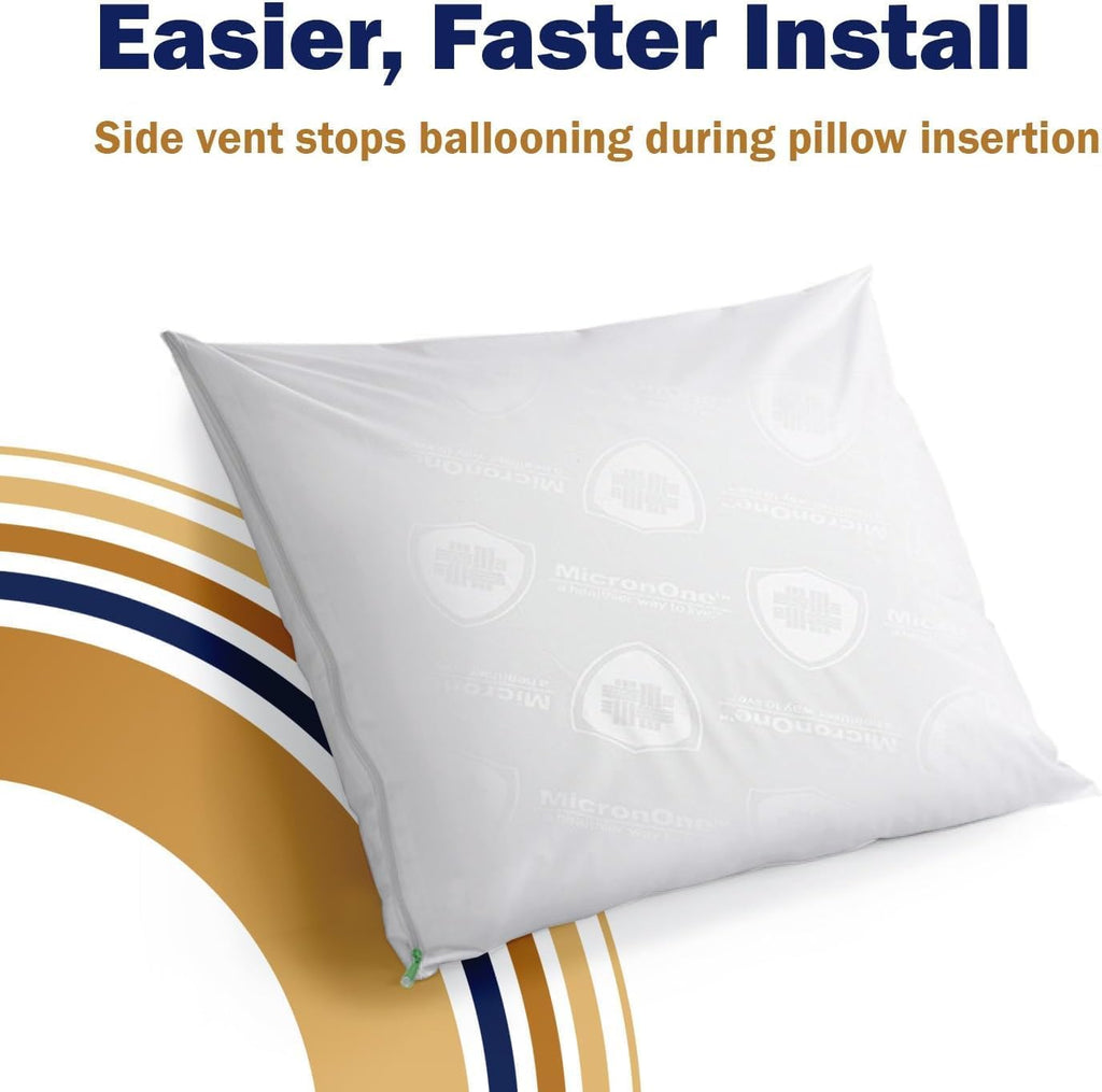 CleanRest PRO Max Waterproof Pillow Protector, King Size - Zippered (1-Pack), Dust Mite Allergen & Bed Bug Proof, Anti-Microbial Treated, H…