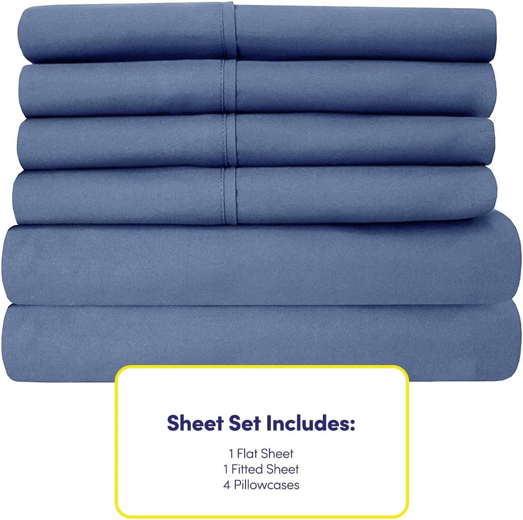 King Size Bed Sheets - 6 Piece 1500 Supreme Collection Fine Brushed Microfiber Deep Pocket King Sheet Set Bedding - 2 Extra Pillow Cases…