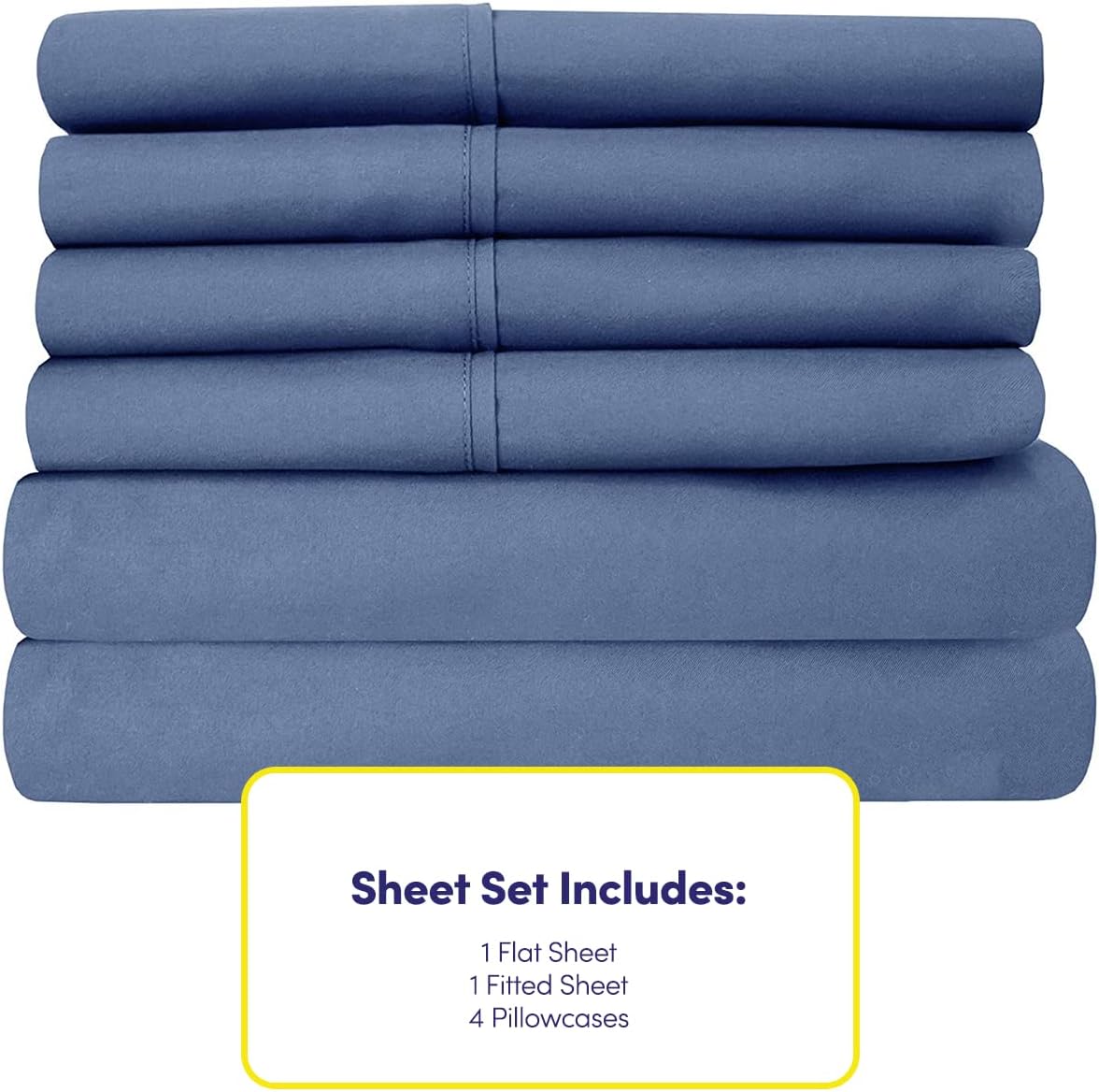 Full Size Bed Sheets - 6 Piece 1500 Supreme Collection Fine Brushed Microfiber Deep Pocket Full Sheet Set Bedding - 2 Extra Pillow Cases…