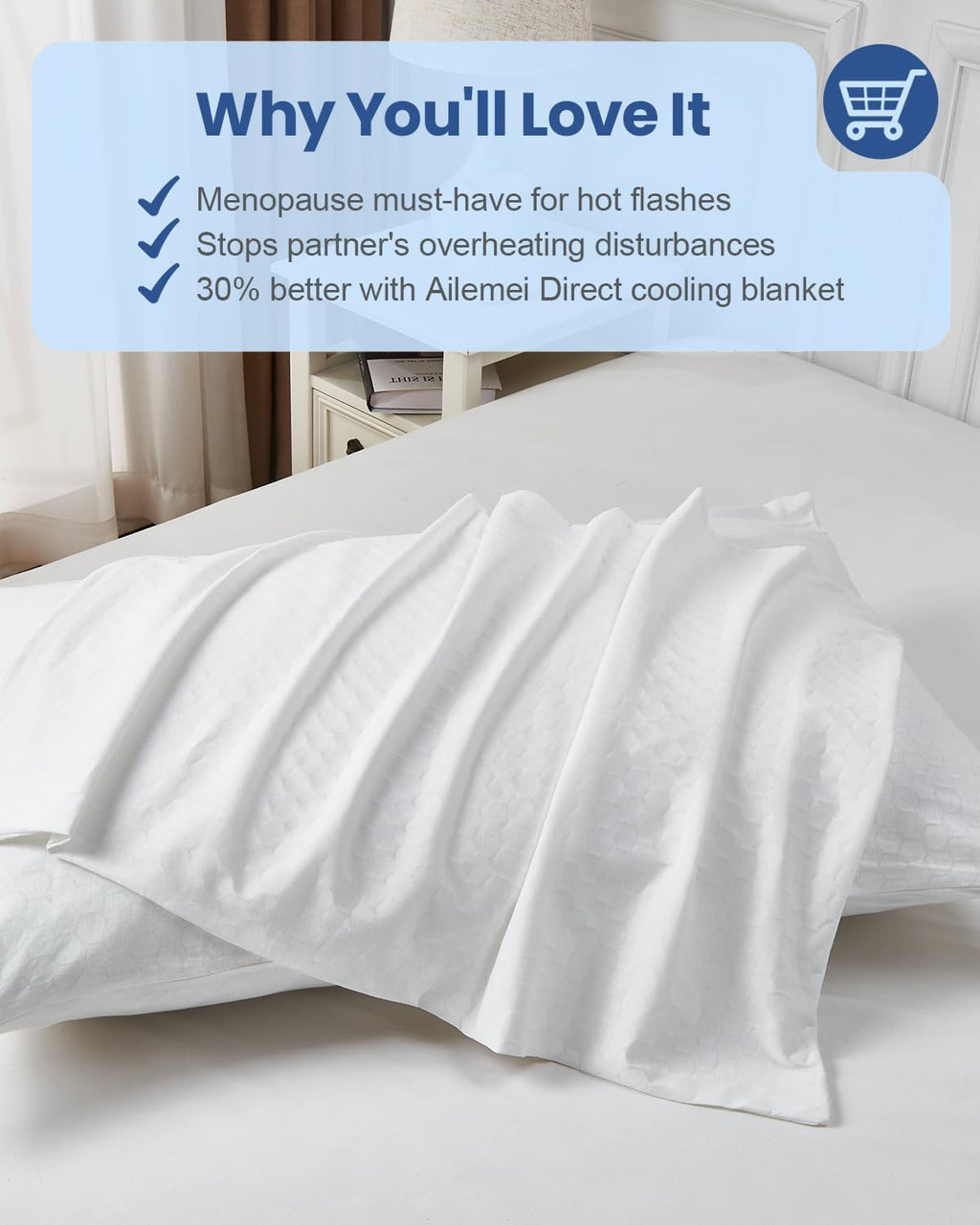 PCM Gel Print Cooling Pillow Cases Only, Standard Size Set of 2 with Double Sided Cold, Moisture Wicking Pillowcase Covers with Hidden…