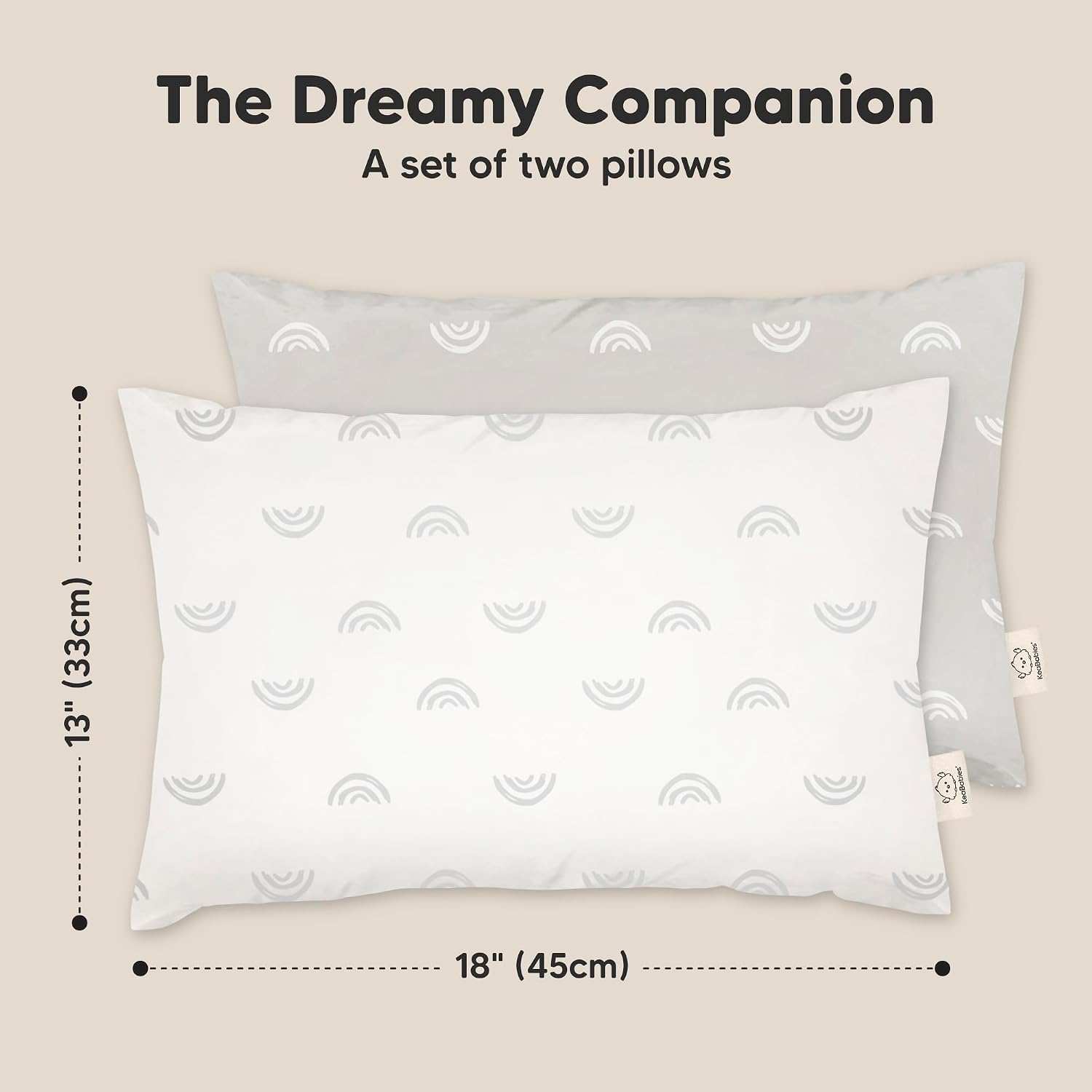 KeaBabies 2-Pack Toddler Pillows 2 Year Old to 5-13x18 Soft Organic Cotton Kids Pillow for Sleeping, Travel, School, Daycare, Nap…