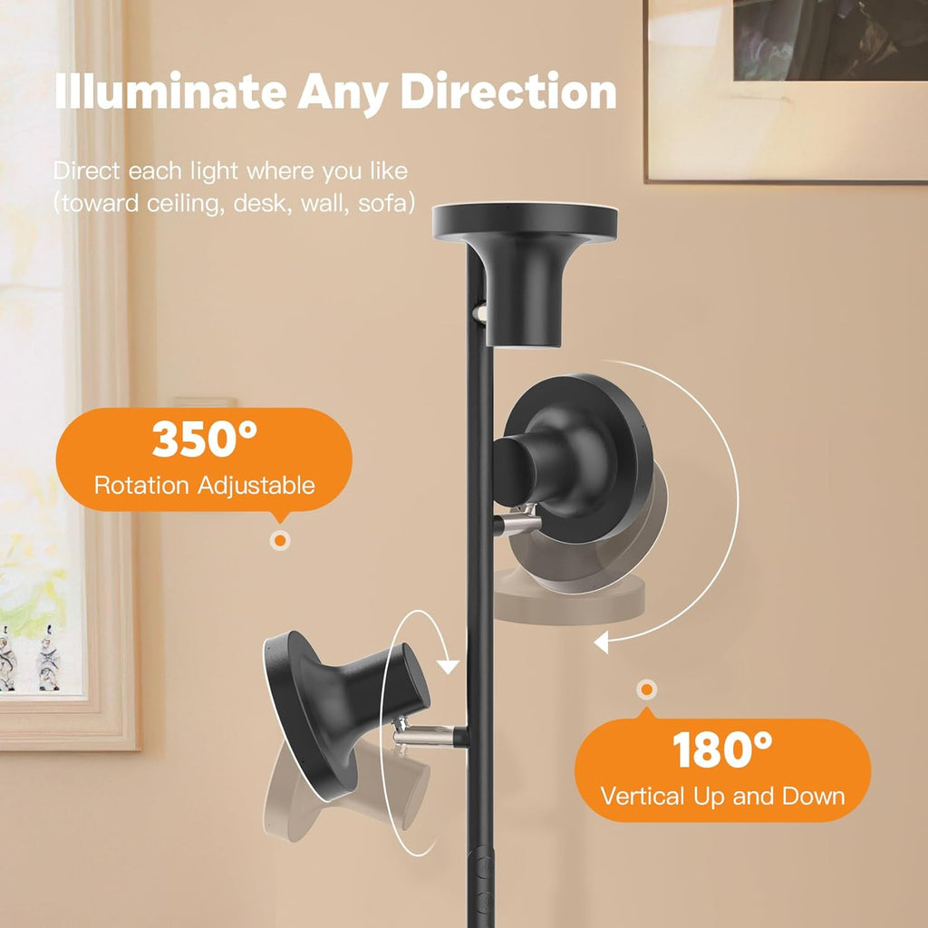 SIBRILLE 36W LED Tree Floor Lamp, Modern Dimmable Standing Lamp with Remote & Touch Control, 4 Color Temperatures, 3 Rotatable LED Light…
