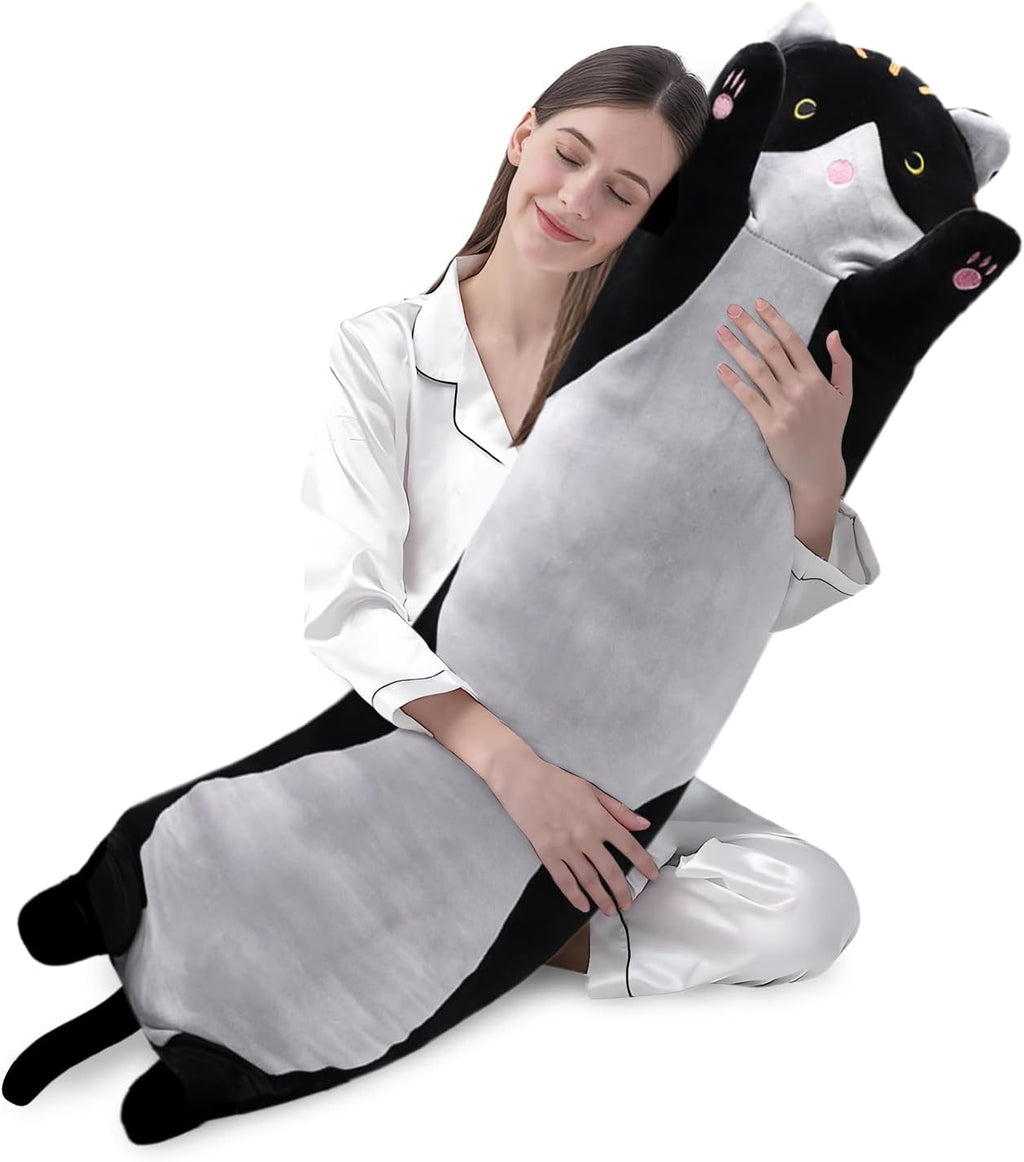 shangman Lovely Plush Cat Doll Cute Cartoon Soft Stuffed Kitten Pillow Long Throw Sleeping Pillow Doll Toy Valentines Day Gift for Kids…