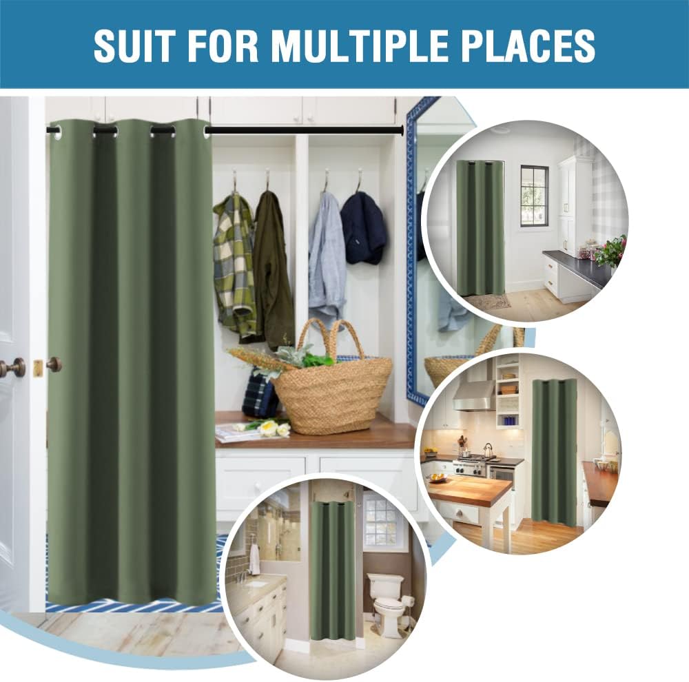 H.VERSAILTEX Doorway Curtain Blackout Closet Door Curtain Room Divider Window Treatment Curtain for Bedroom Thermal Insulated P…