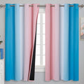 Estelartextiler Estelar Textiler Pink and Blue Curtains 63 Inch Length 2 Panels, Ombre Total Blackout Curtains for Bedroom, Grommet Thermal…