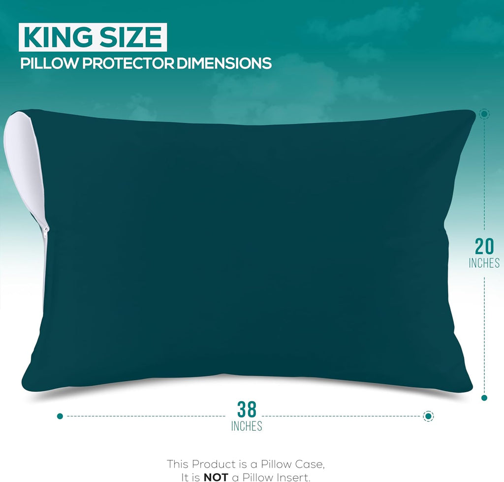 Utopiabedding Utopia Bedding 100% Waterproof Pillow Protectors with Zipper King Size (Set of 2), Bed Bug and Dust Mite Proof Zippered Pillo…