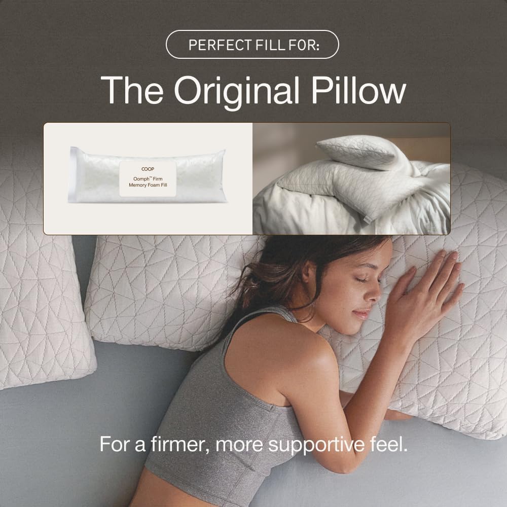 CoopSleepGoods Coop Home Goods Extra Oomph Firm Fill, Cross-Cut Memory Foam, Extra Fill Bag, Refill to Customize Your Adjustable Pillow, GR…