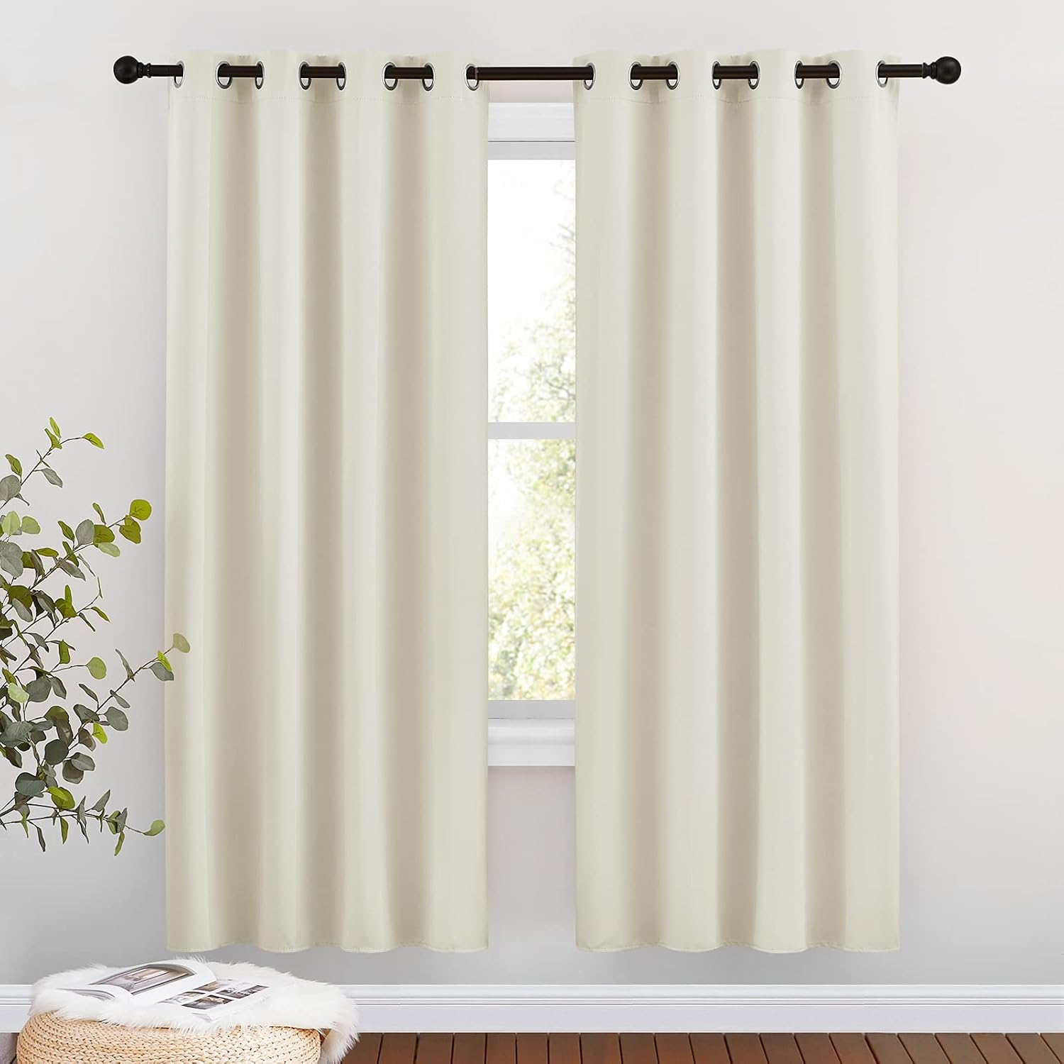 NICETOWN Room Darkening Curtains Panels for Bedroom - Energy Saving Thermal Insulated Solid Ring Top Light Blocking Window Drapes for…