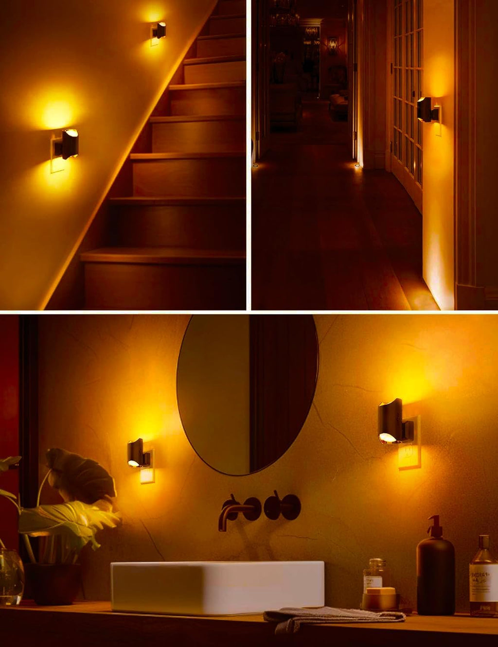 L LOHAS LED Night Light, Amber & Yellow Night Lights Plug into Wall, Dimmable Light Sensor, Soft Night Light, Sleep Light for Kids, Warm…