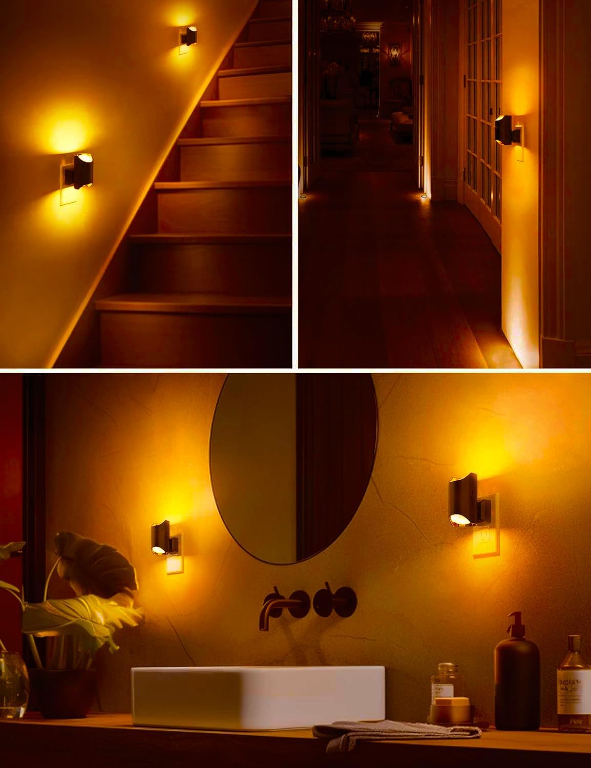 L LOHAS LED Night Light, Amber & Yellow Night Lights Plug into Wall, Dimmable Light Sensor, Soft Night Light, Sleep Light for Kids, Warm…