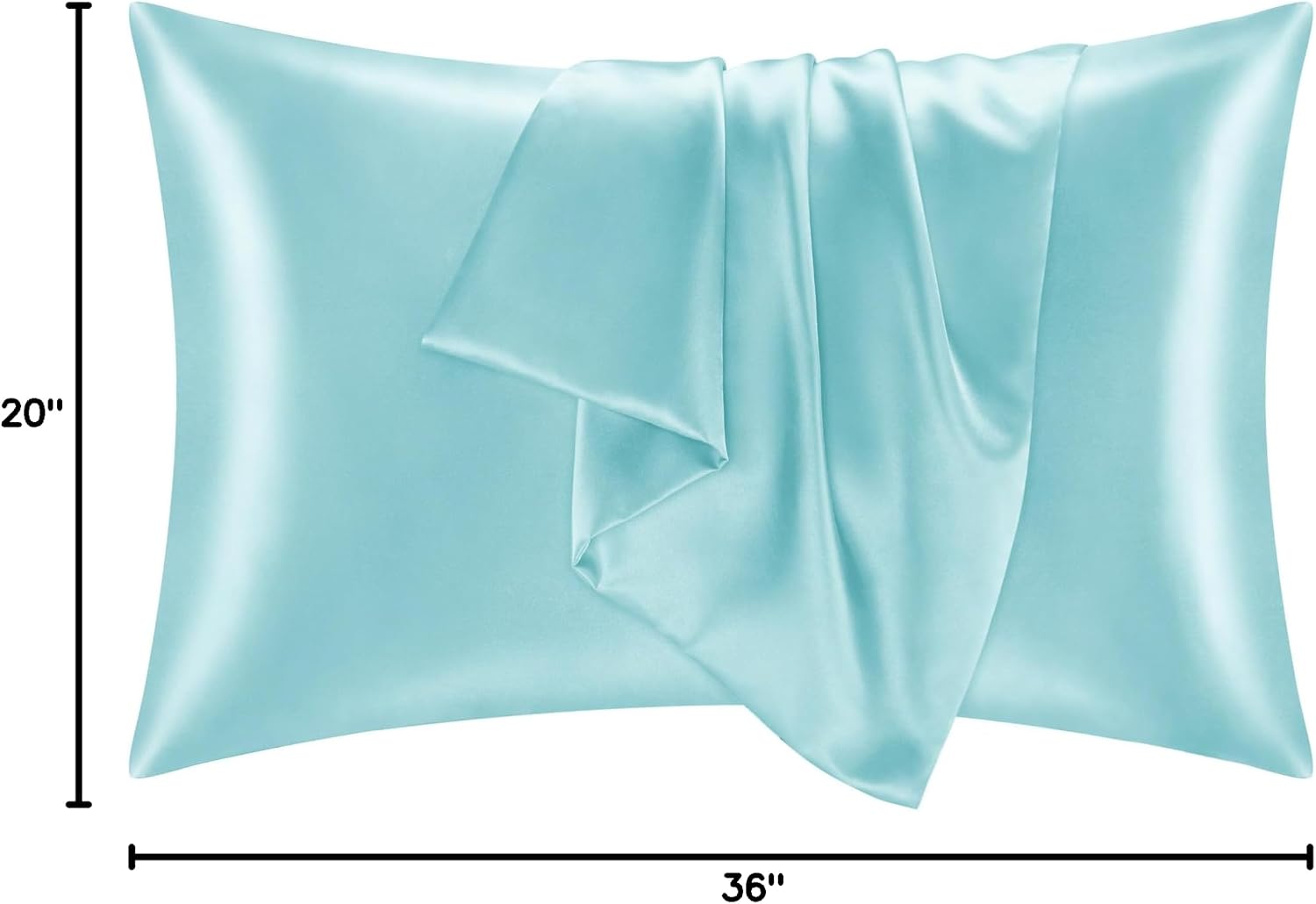 Bedelite Satin Pillowcase for Hair and Skin, Super Soft and Cooling Similar to Silk Pillow Cases 2 Pack with Envelope Closure, Gift for Wom…